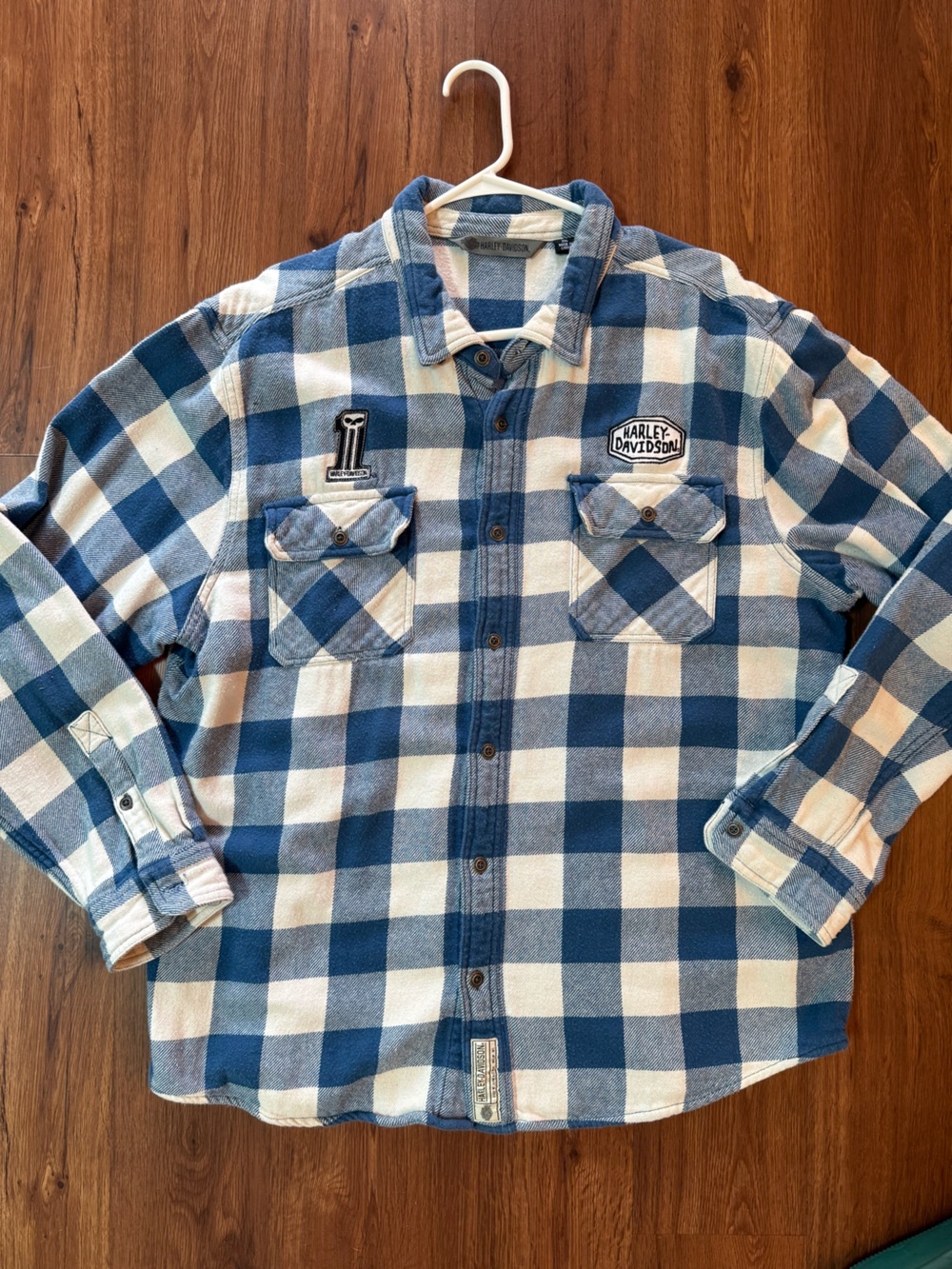 Harley-Davidson Blue and White Checkered Jacket